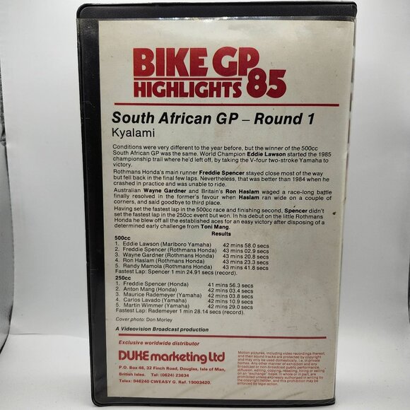Bike GP Highlights 85 VHS South African GP Round 1 Kyalami Racing 250CC 500CC - Picture 2 of 5